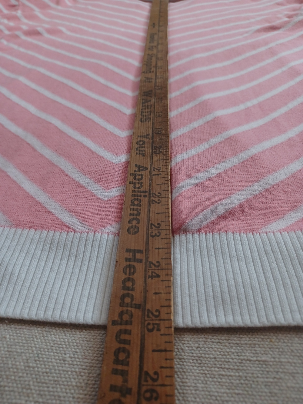Lands' End Pink Short-Sleeve Striped Polo Sweater Women's Size Small - Picture 7 of 7